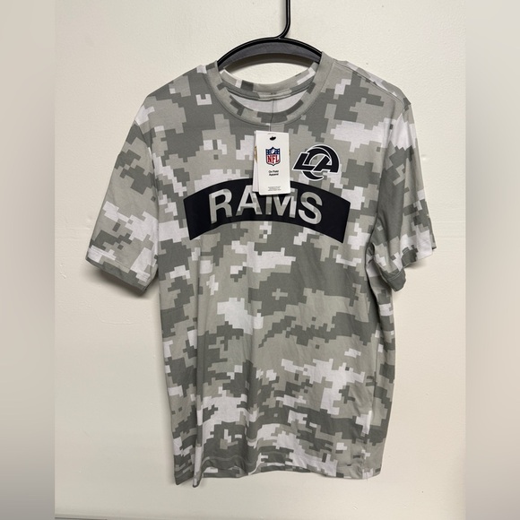 Los Angeles Rams Nike 2024 Salute To Service Performance T-Shirt - Arctic Camo M - Picture 2 of 6